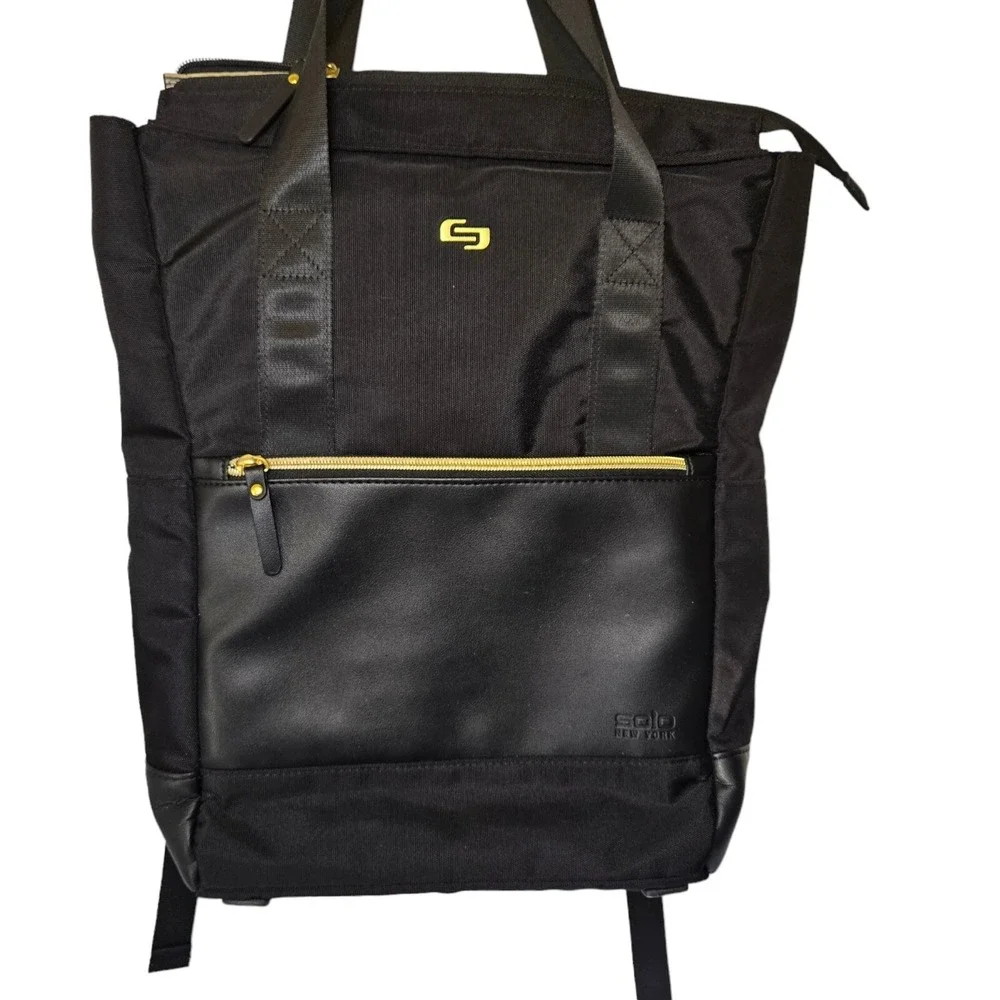 Solo New York Parker Hybrid Tote  Laptop Black Backpack 15.6